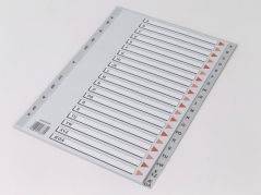 Q-line plastregister A4 med kartonforblad grå A-Å