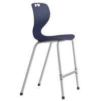 Tarris Junior High elevstol med blåt sæde og alugråt stel