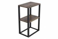 Rise hjørnebord med 2 hylder i teaklook 45x30cm sort