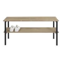Rizzoli entrébænk med skohylde 100x45 cm egetræ og sort