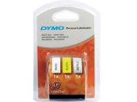 Dymo LetraTAG labeltape 12mm starterpak hvid/gul/sølv
