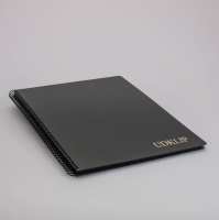 Scrapbog fiberpap 34,2x24,4cm (A4+) med 25 gule blade sort