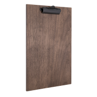 Securit Walnut menuholder med metalclip A4 valnød