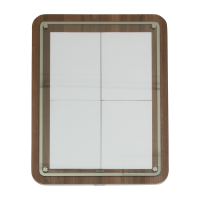 Securit informationsdisplay til 4xA4 glasplade på valnød board