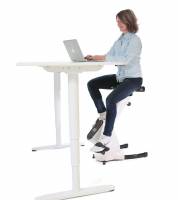Skrivebordscykel med ergonomisk højdejusterbart sæde hvid