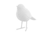 Statue Knitted Bird 7x12,5x17cm hvid