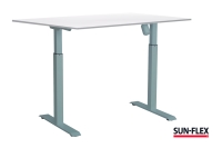 Sun-Flex EasyDesk Adapt 1 h&aelig;ve-s&aelig;nkebord 160x80cm hvid med s&oslash;lv stel