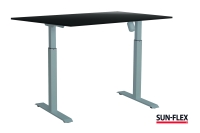 Sun-Flex EasyDesk Adapt 1 h&aelig;ve-s&aelig;nkebord 160x80cm sort med s&oslash;lv stel