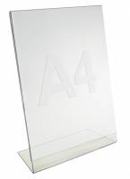 Twin Agenda brochureholder display med L-fod A4 i akryl
