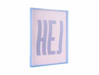 V&aelig;gdekoration Hej 31x41x3cm akryl lilla