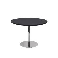 Van Doren kantinebord rundt Ø110cm sort med sølv stel