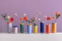 Vase Plegado &Oslash;12,5cm glas gr&oslash;n og gul