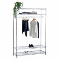 Wirefix garderobe trådreol 200x122x46cm i forkromet stål