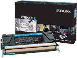 Lexmark X748H3CG original lasertoner cyan blå