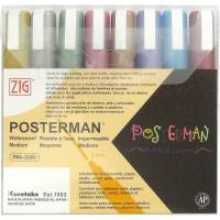 Zig Posterman marker 2mm medium, sæt med 8 farver