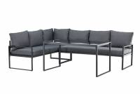 Zingaro loungesæt med udendørs sofa med hynder og bord sort