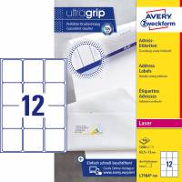 Avery L7164-100 etiketter med QuickPEEL og Ultragrip 63,5x72mm 