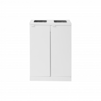 Bica 867 affaldsbeholder til sortering 2x65 liter åben hvid