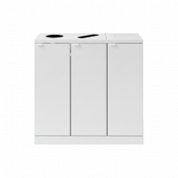 Bica 875 affaldsbeholder 3x65 liter med formet indkast og låg  hvid