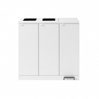 Bica 973 affaldsbeholder 3x65 liter åben og med låg og pedal hvid