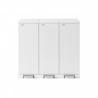 Bica 976 affaldsbeholder 3x65 liter med fodpedaler hvid