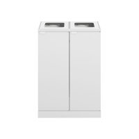 Bica Click-on affaldssortering grundmodel 2x65 liter hvid