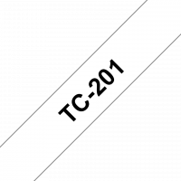Brother tape TC201 12mm sort på hvid