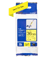 Brother tape TZe-FX661 36mm sort på gul 