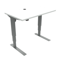 ConSet 501-37 hæve-sænke bord 100x60cm hvid med sølv stel