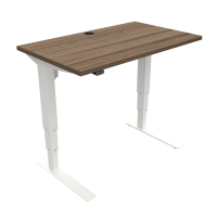 ConSet 501-37 hæve-sænke bord 100x60cm valnød med hvidt stel