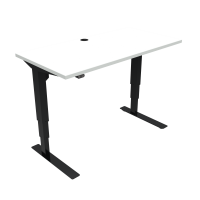 ConSet 501-37 hæve-sænke bord 120x60cm hvid med sort stel