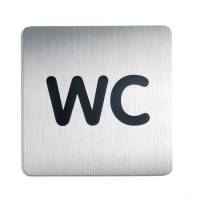 Durable Skilt firkantet WC 150x150mm børstet stål