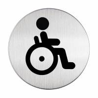Durable Skilt handicap toilet Ø83mm børstet stål