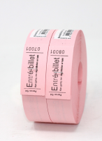 Entrebillet nr.54 rulle a 1000 stk rosa