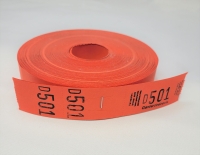 Garderobenumre 3-delt 30x150mm med 500 numre r&oslash;d