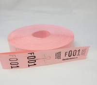 Garderobenumre 3-delt 30x150mm med 500 numre rosa