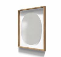 Lintex A01 circle glastavle i ramme 100x100cm Shy, grå