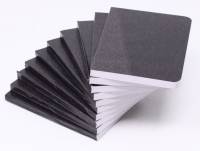 Voksdugsnotes A7 linjeret med sort omslag