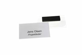 Kongresm&aelig;rke med magnet, 70% genbrugsplast, indv. m&aring;l H40 x B70 mm