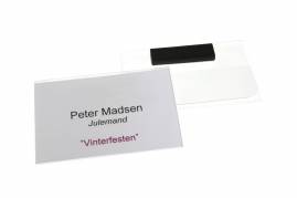 Kongresm&aelig;rke med magnet, 70% genbrugsplast, indv. m&aring;l H60 x B105 mm