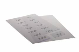 Etiketter til navneskilte p&aring; A4 ark, 40 x 75 mm, 100% genbrugspapir