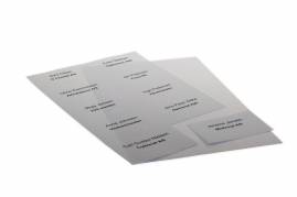 Etiketter til navneskilte p&aring; A4 ark, 60 x 105 mm, 100% genbrugspapir