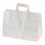 Bærepose papir med hank 350/170x240mm 17 liter hvid