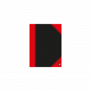 Bantex kinabog A6 Svanemærket linieret sort og rød