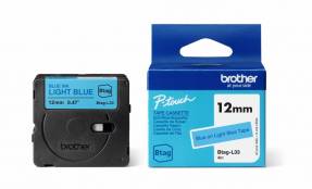 Brother BTAG-L33 12mm labeltape, Blå på lysblå tape 12mm