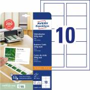 Avery visitkort 200g C32011-25 mat hvid