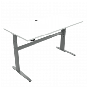ConSet 501-25 hæve-sænkebord 160x80cm hvid med sølv stel