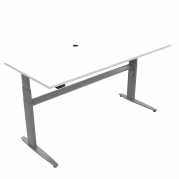 ConSet 501-25 hæve-sænkebord 180x80cm hvid med sølv stel