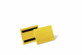Durable lagerlomme med magnet A6 tværformat gul