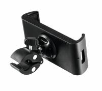 Durable tablet stand-holder med kraftig klemme til hylde eller stang. sort